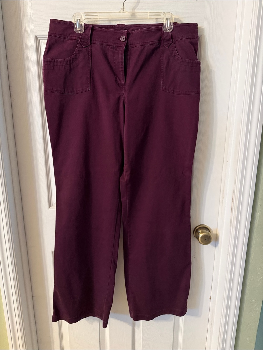 New York & Company Wide Leg Pants in Deep Plum